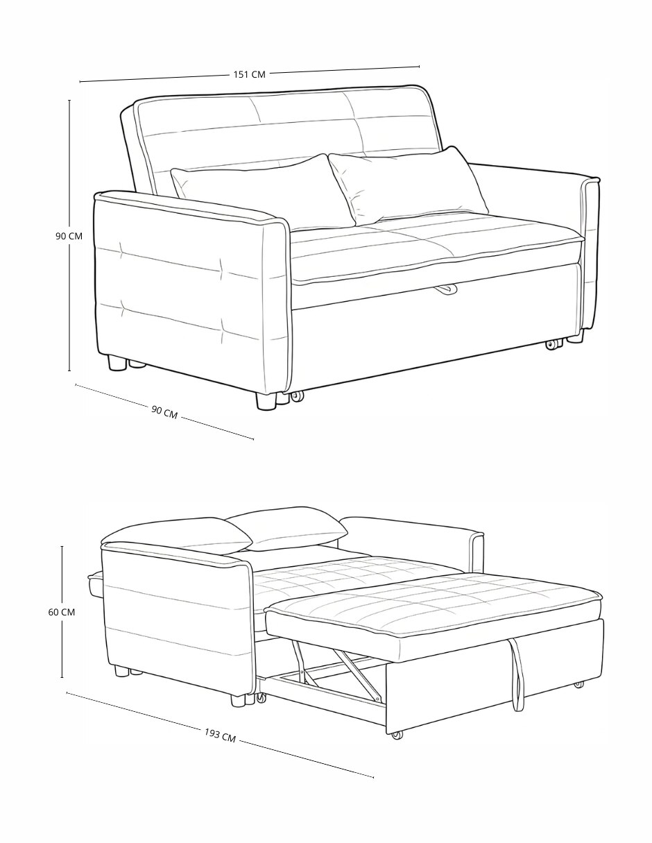 Sofá cama armable Astor Easy Living